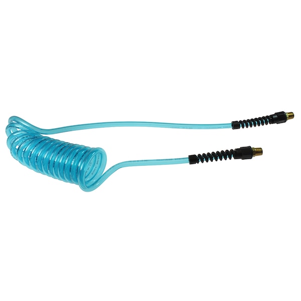 Flexcoil 1/4 ID x 15 ft 1/4 MPT Rigid Transparent Blue
